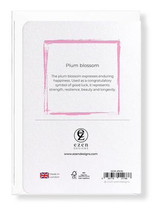 Image Title Ezen Designs - Plum blossom - Greeting Card - Back