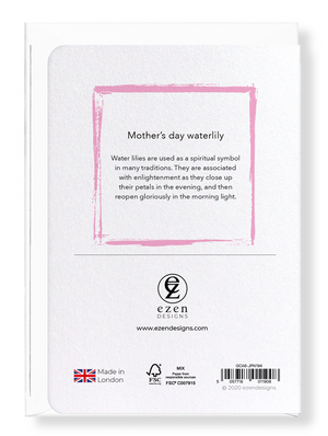 Image Title Ezen Designs - Mother’s day waterlily - Greeting Card - Back