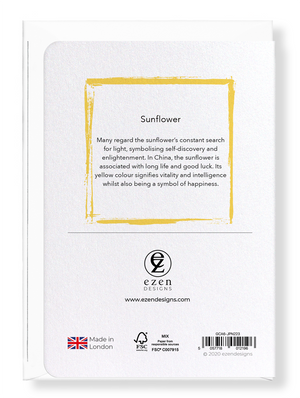 Image Title Ezen Designs - Sunflower - Greeting Card - Back