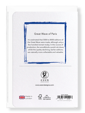 Image Title Ezen Designs - Great wave of paris - Greeting Card - Back