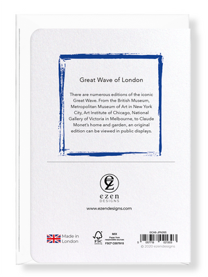 Image Title Ezen Designs - Great wave of london - Greeting Card - Back