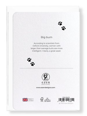 Ezen Designs - Big bum - Greeting Card - Back