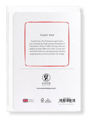 Ezen Designs - Super dad - Greeting Card - Back