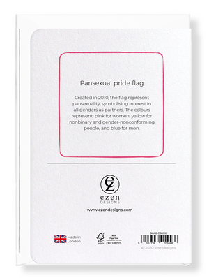 Ezen Designs - Pansexual pride flag - Greeting Card - Back