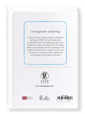 Ezen Designs - Transgender pride flag - Greeting Card - Back