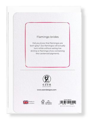 Ezen Designs - Flamingo brides - Greeting Card - Back