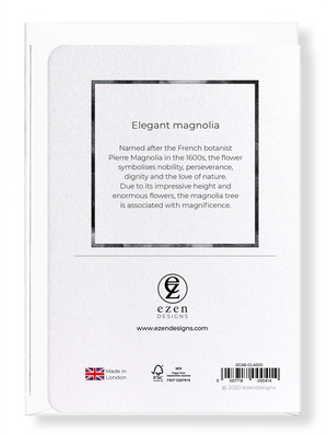 Ezen Designs - Elegant magnolia - Greeting Card - Back