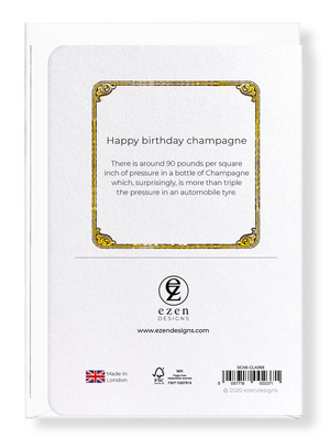 Ezen Designs - Happy birthday champagne - Greeting Card - Back