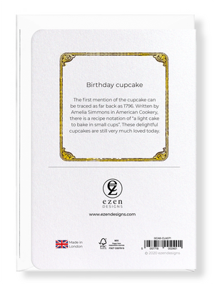 Ezen Designs - Birthday cupcake - Greeting Card - Back