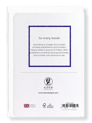 Ezen Designs - So many books - Greeting Card - Back