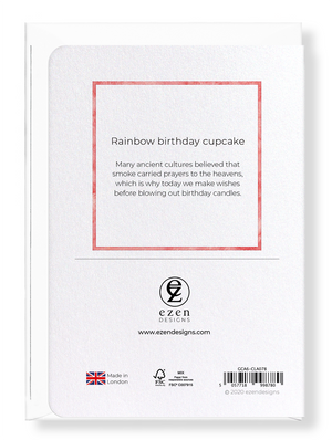 Ezen Designs - Rainbow birthday cupcake - Greeting Card - Back