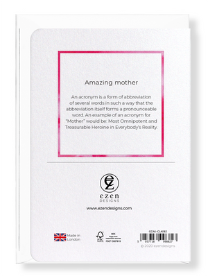 Ezen Designs - Amazing mother - Greeting Card - Back