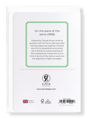 Ezen Designs - On the bank of the seine (1868) - Greeting Card - Back