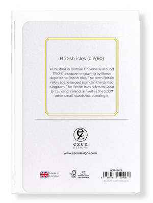 Ezen Designs - British isles (c.1760) - Greeting Card - Back