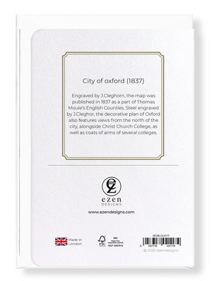 Ezen Designs - City of oxford (1837) - Greeting Card - Back