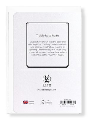 Ezen Designs - Treble bass heart - Greeting Card - Back