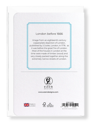 Ezen Designs - London before 1666 - Greeting Card - Back