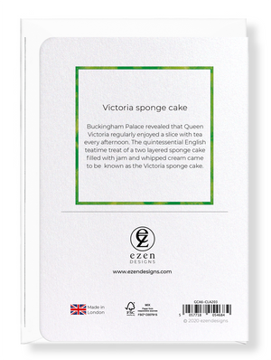 Ezen Designs - Victoria sponge cake - Greeting Card - Back