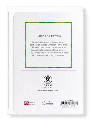 Ezen Designs - Earth and flowers - Greeting Card - Back