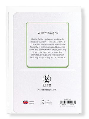 Ezen Designs - Willow boughs - Greeting Card - Back