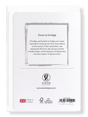 Ezen Designs - Snow at bridge - Greeting Card - Back