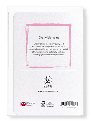 Ezen Designs - Cherry blossom flowers - Greeting Card - Back