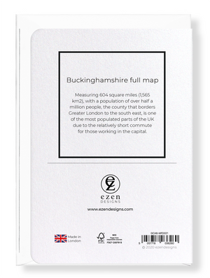 Buckinghamshire full map (Pack of 8 cards)