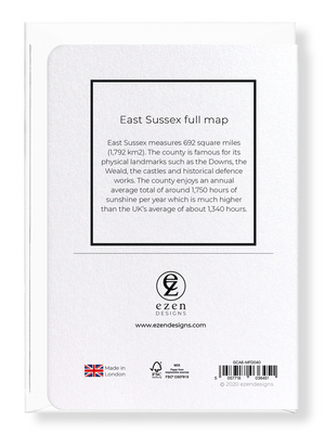 East Sussex full map (Pack of 8 cards)