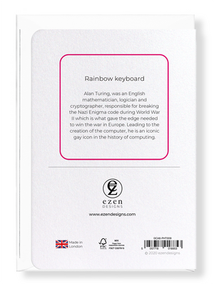 Ezen Designs - Rainbow keyboard - Greeting Card - Back