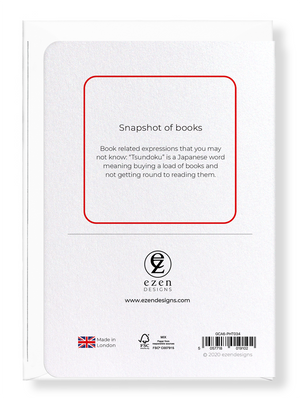 Ezen Designs - Snapshot of books - Greeting Card - Back