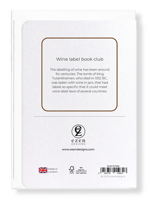 Ezen Designs - Wine label book club - Greeting Card - Back