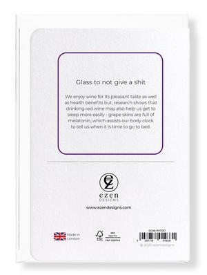 Ezen Designs - Glass to not give a shit - Greeting Card - Back