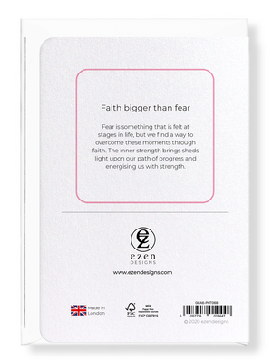 Ezen Designs - Faith bigger than fear - Greeting Card - Back