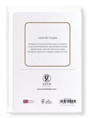 Ezen Designs - Love for music - Greeting Card - Back