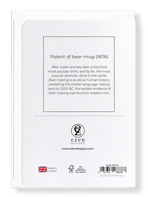 Ezen Designs - Patent of beer-mug (1876) - Greeting Card - Back