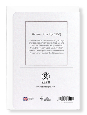 Ezen Designs - Patent of caddy (1905) - Greeting Card - Back