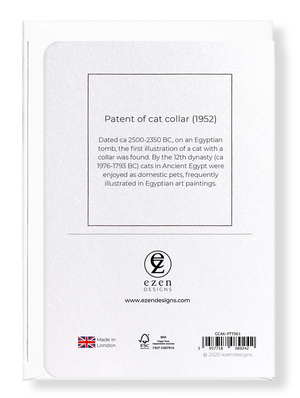 Ezen Designs - Patent of cat collar (1952) - Greeting Card - Back