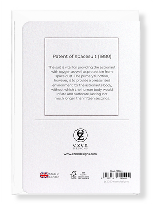 Ezen Designs - Patent of spacesuit (1980) - Greeting Card - Back