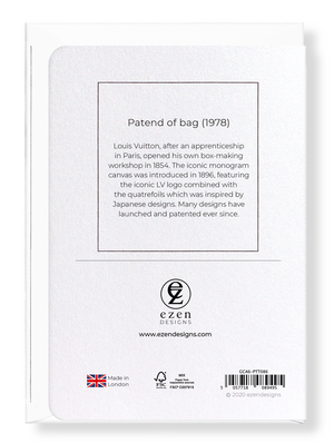 Ezen Designs - Patend of bag (1978) - Greeting Card - Back