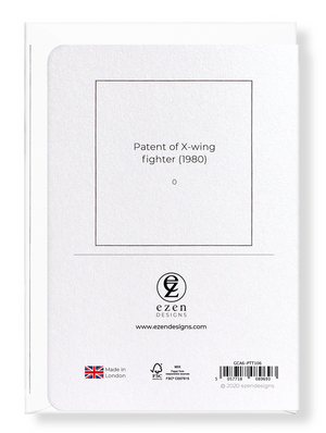 Ezen Designs - Patent of X-wing fighter (1980) - Greeting Card - Back