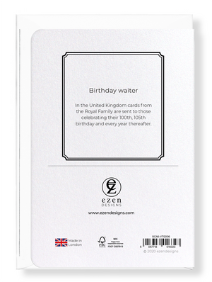 Ezen Designs - Birthday waiter - Greeting Card - Back