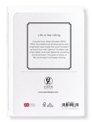 Ezen Designs - Life is like riding - Greeting Card - Back