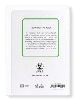 Ezen Designs - Read breathe relax - Greeting Card - Back