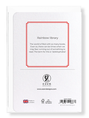 Ezen Designs - Rainbow library - Greeting Card - Back