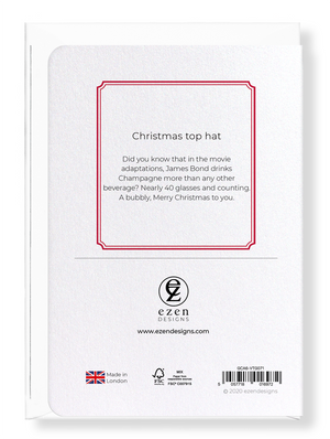 Ezen Designs - Christmas top hat - Greeting Card - Back