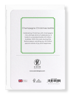 Ezen Designs - Champagne Christmas bottle - Greeting Card - Back