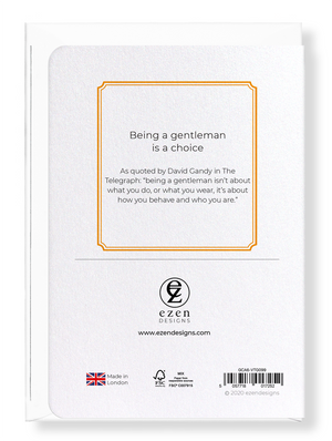 Ezen Designs - Being a gentleman is a choice - Greeting Card - Back