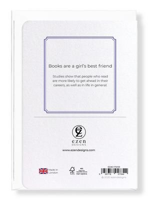 Ezen Designs - Books are a girl’s best friend - Greeting Card - Back