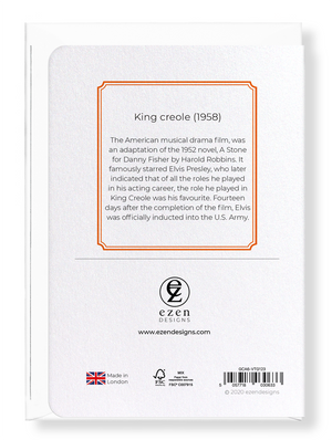 Ezen Designs - King creole (1958) - Greeting Card - Back