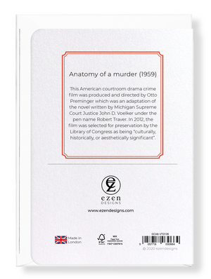 Ezen Designs - Anatomy of a murder (1959) - Greeting Card - Back